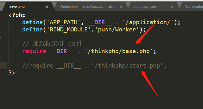 base.php是5.1框架里的，沒(méi)有start.php